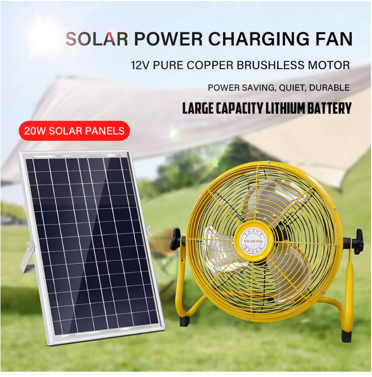 Solar Powered Rechargeable Fan