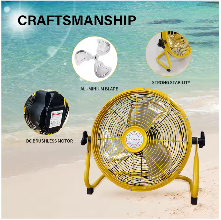 Solar Powered Rechargeable Fan