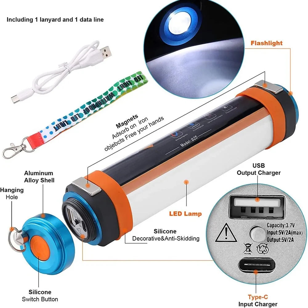 USB charging cable, USB plug and light unit.