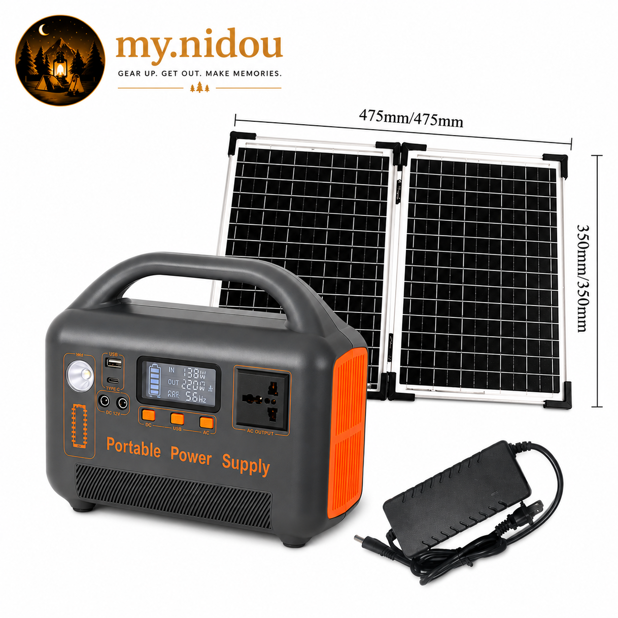 400W portable solar power station with 192Wh battery capacity and included solar panels, designed for camping, overlanding, off-grid living, and emergency backup power.